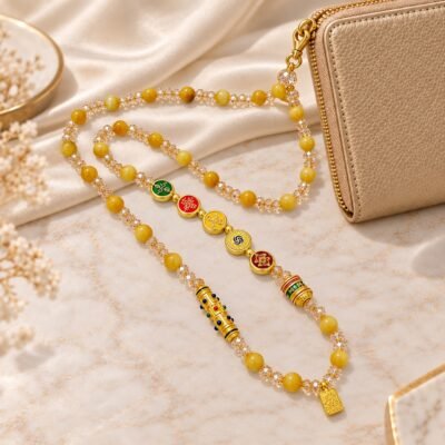 Golden Tiger Eye Wealth Charm Chain