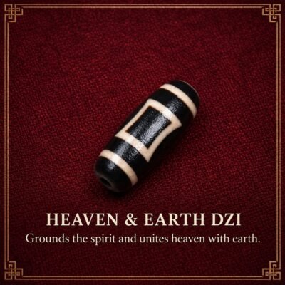 heaven-and-earth-dzi-v2 Tibetan Dzi Bead for DIY Mala — 20 Sacred Motifs