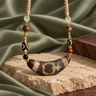 Smoky Umber Statement Bead Necklace