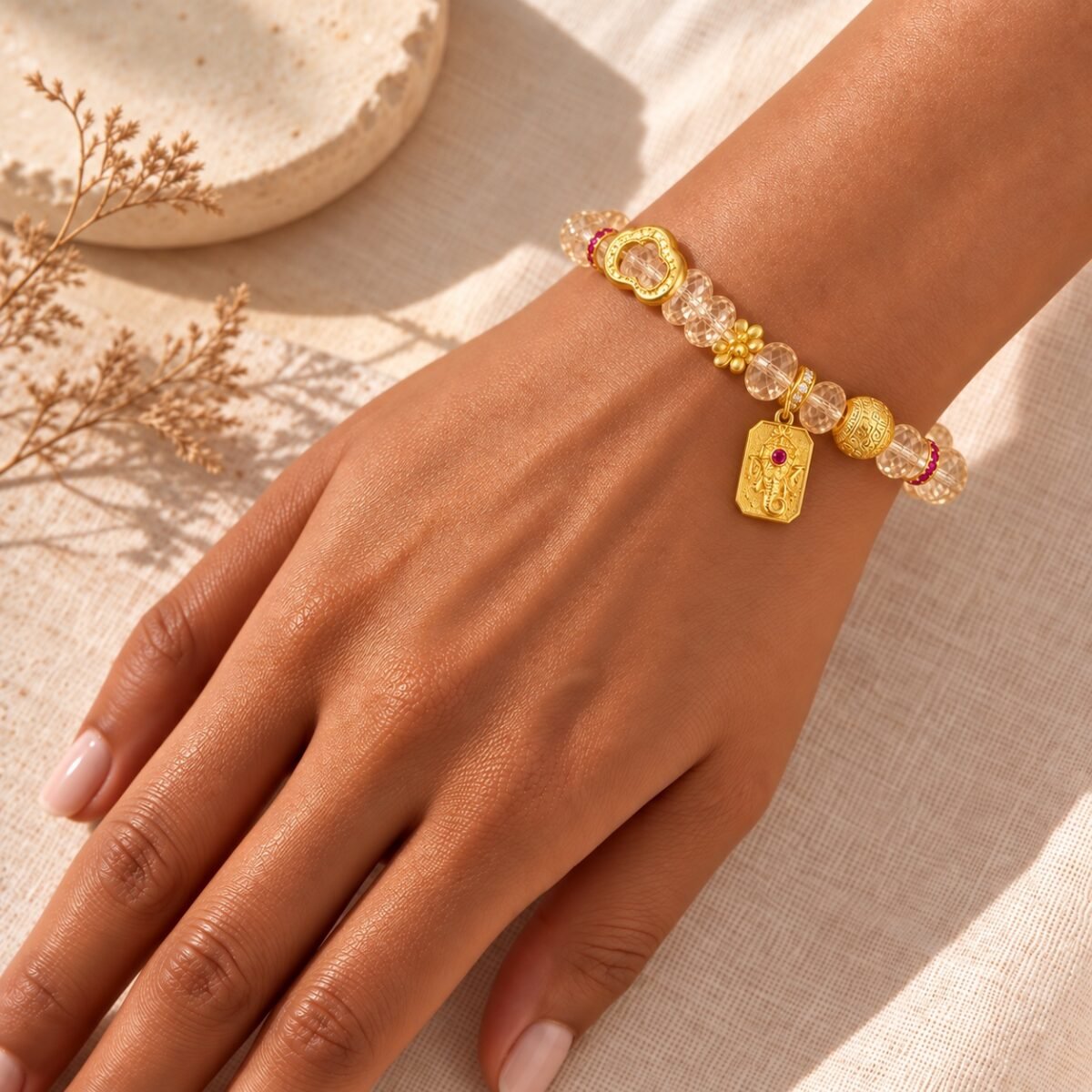 lemon-citrine-wealth-balance-bracelet-03-wearing-angle-v3 Lemon Citrine Wealth Balance Bracelet