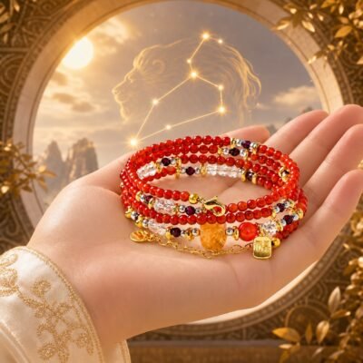 leo-zodiac-crystal-energy-wrap-bracelet-02-worn-light-v2 Elemental Zodiac Crystal Wrap Bracelets