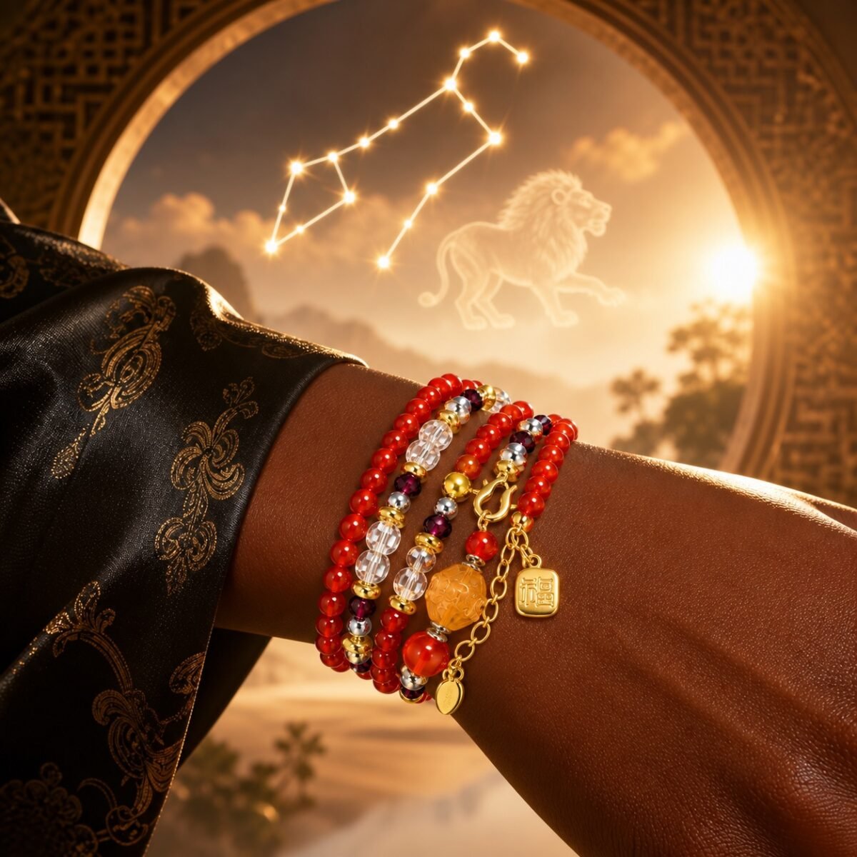 leo-zodiac-crystal-energy-wrap-bracelet-03-worn-deep-v2 Elemental Zodiac Crystal Wrap Bracelets