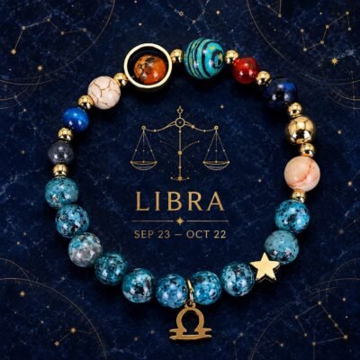 Libra Blue Horizon Zodiac Stone Bracelet