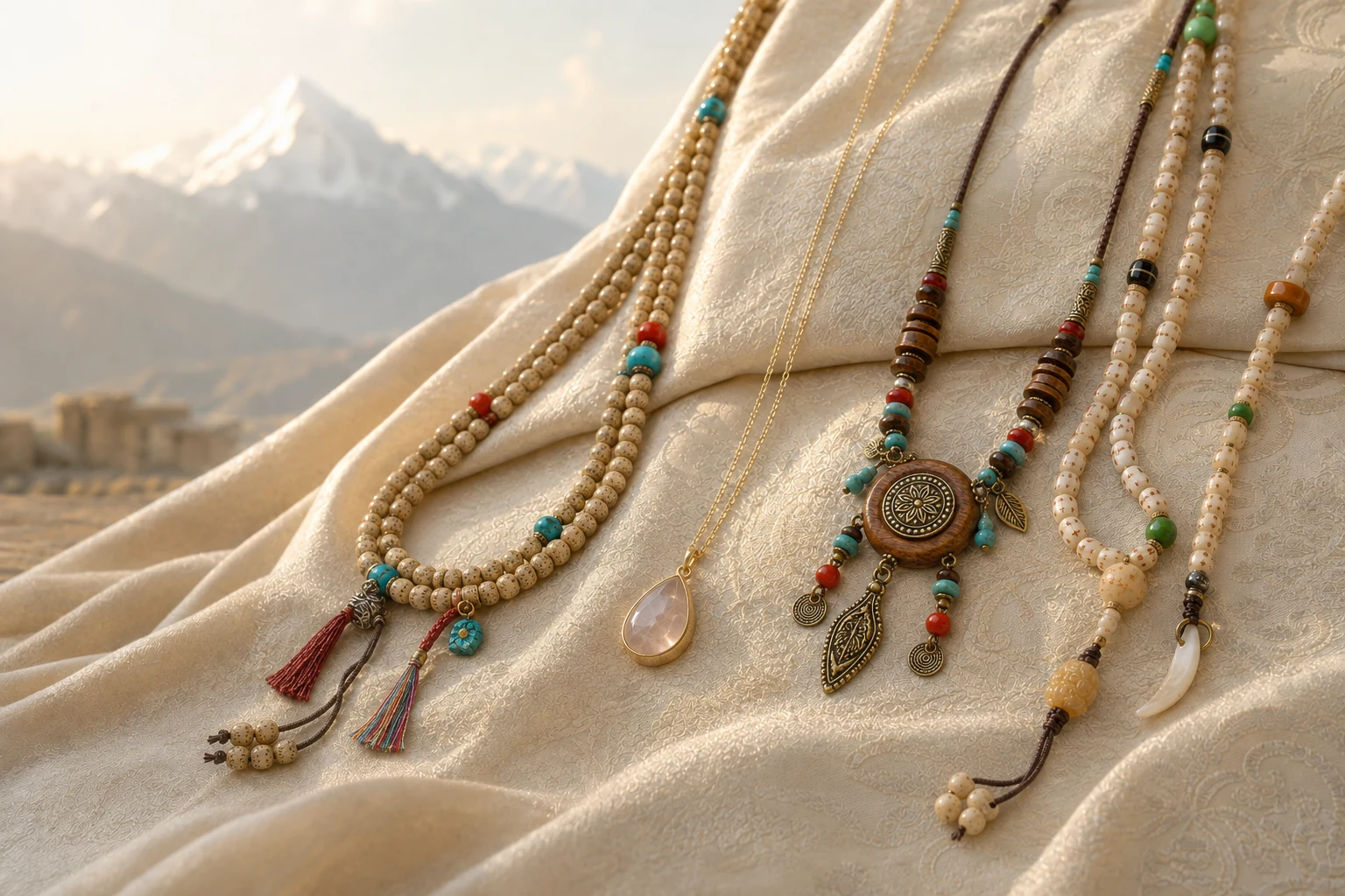 A curated collection of Himalayan Ritual necklaces