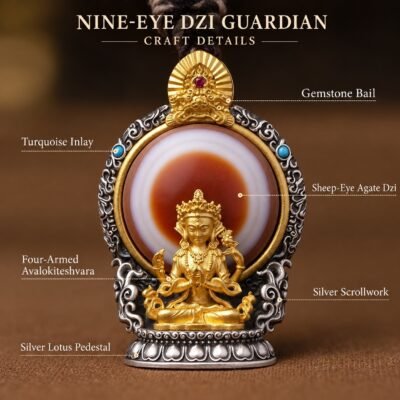 Nine-Eye Dzi Guardian Pendant