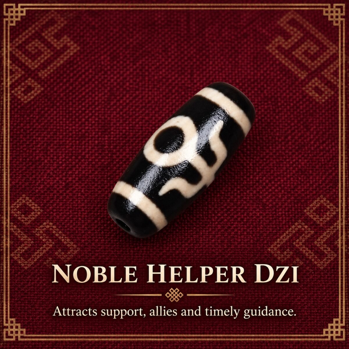 noble-helper-dzi-v2 Tibetan Dzi Bead for DIY Mala — 20 Sacred Motifs