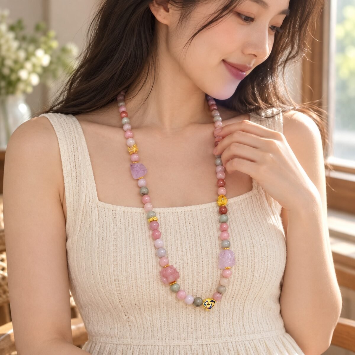 Pastel Harmony Jade Charm Chain