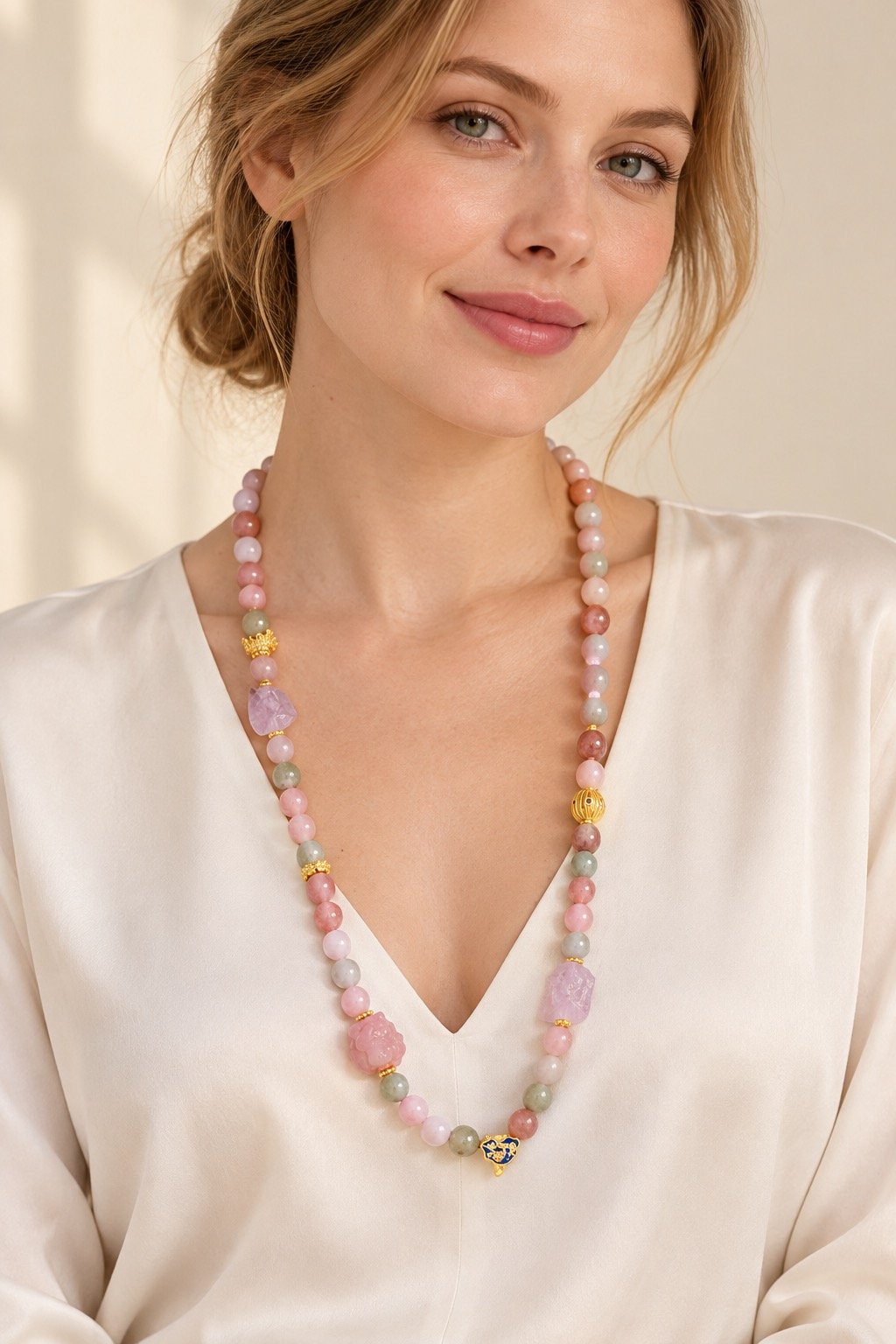Pastel Harmony Jade Charm Chain