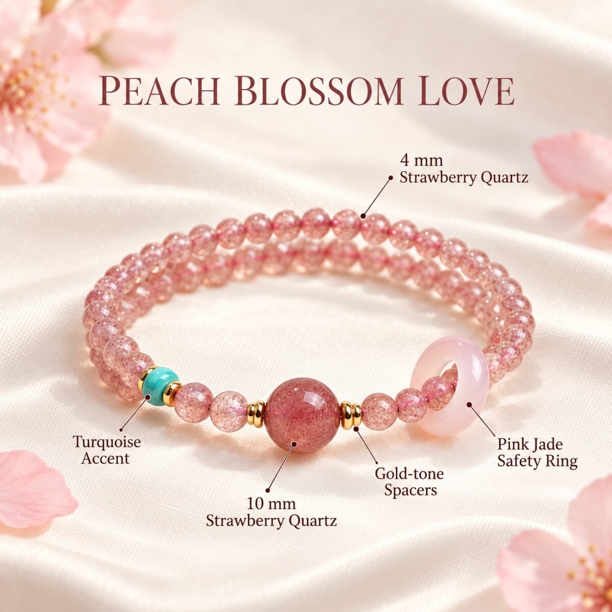 peach-blossom-love-charm-wrap-bracelet-necklace-04mm-materials-guide-v2 Strawberry Quartz Peach Blossom Love Bracelet