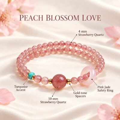 peach-blossom-love-charm-wrap-bracelet-necklace-04mm-materials-guide-v2 Strawberry Quartz Peach Blossom Love Bracelet