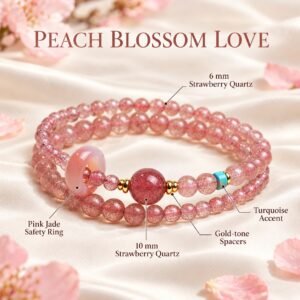 Strawberry Quartz Peach Blossom Love Bracelet