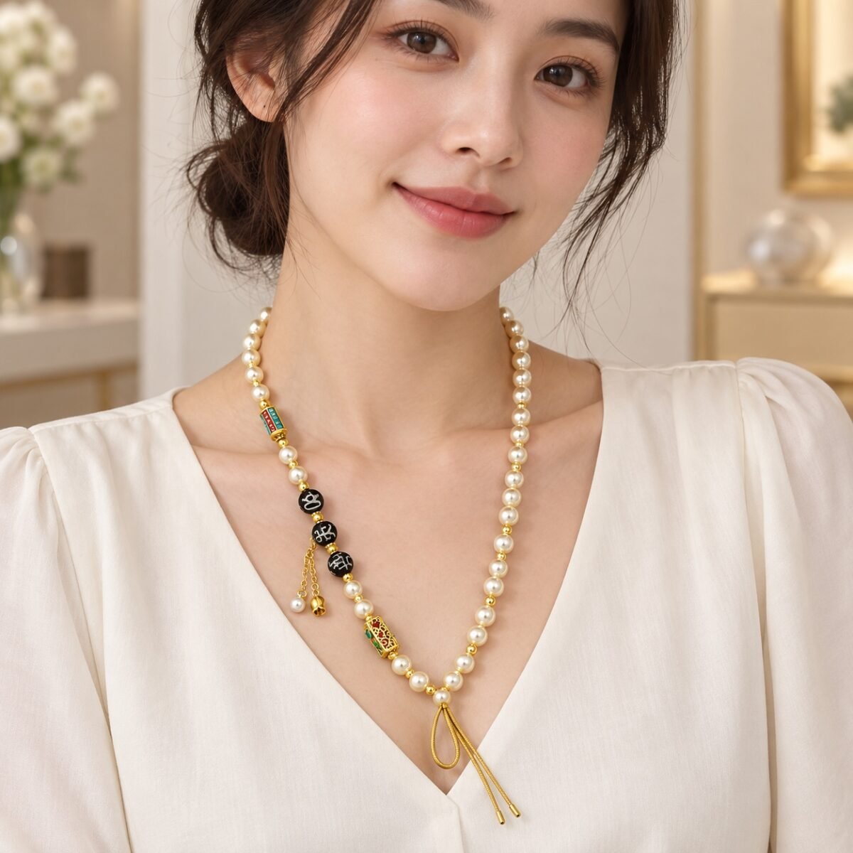 Pearl Mantra Charm Chain
