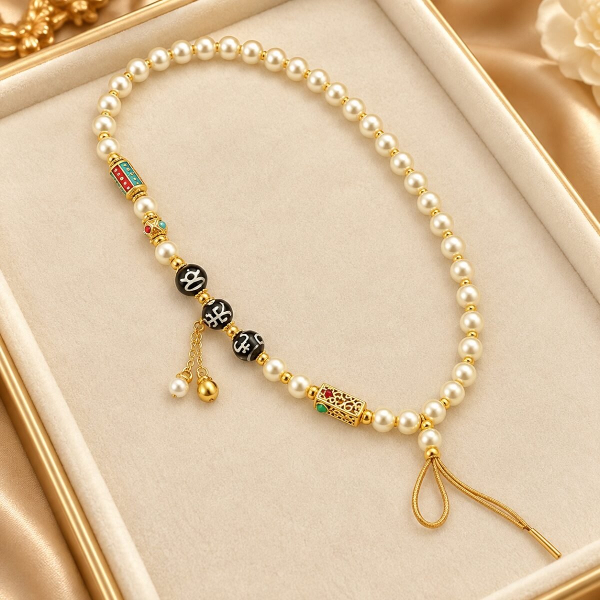Pearl Mantra Charm Chain