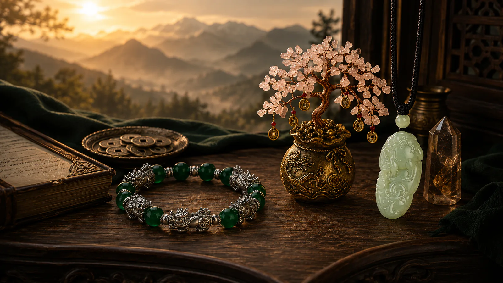 Custom manifestation ritual kit arranged on a Himalayan altar