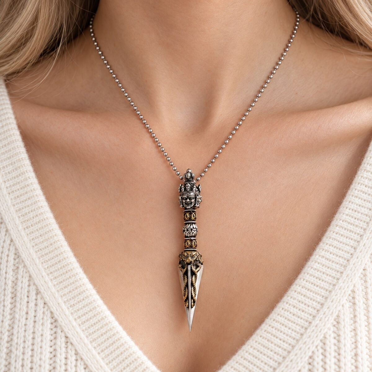 Tibetan Phurba Protection Amulet Necklace