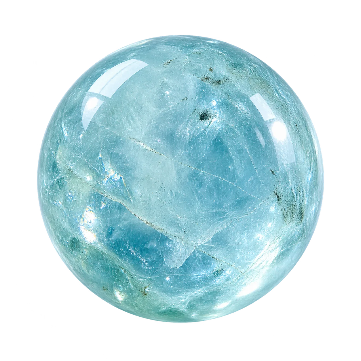 Transparent Aquamarine crystal bead for Pisces