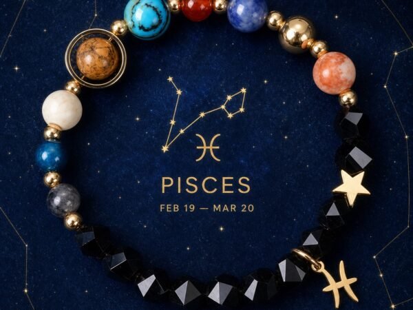 pisces-zodiac-black-faceted-crystal-bracelet-01-product-v2 Pisces Zodiac Bracelet with glossy black faceted natural-stone beads