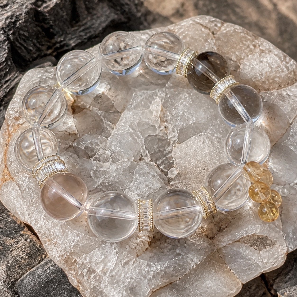Clear Quartz Citrine Luck Bracelet