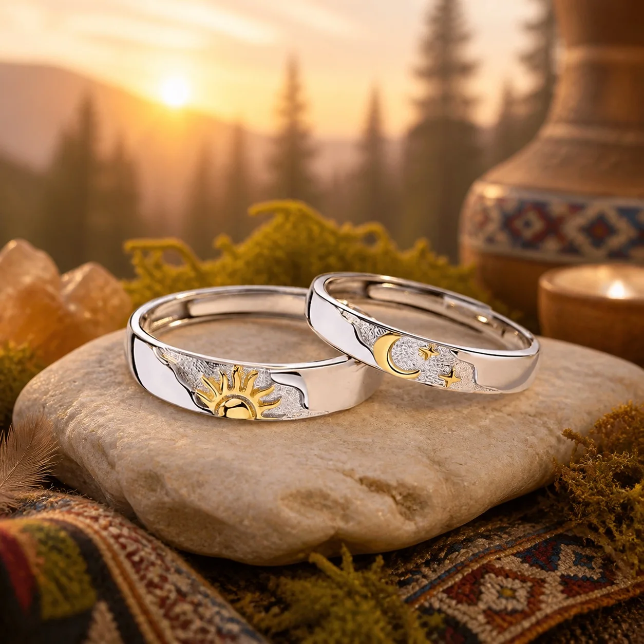 Sun and Moon Promise Rings