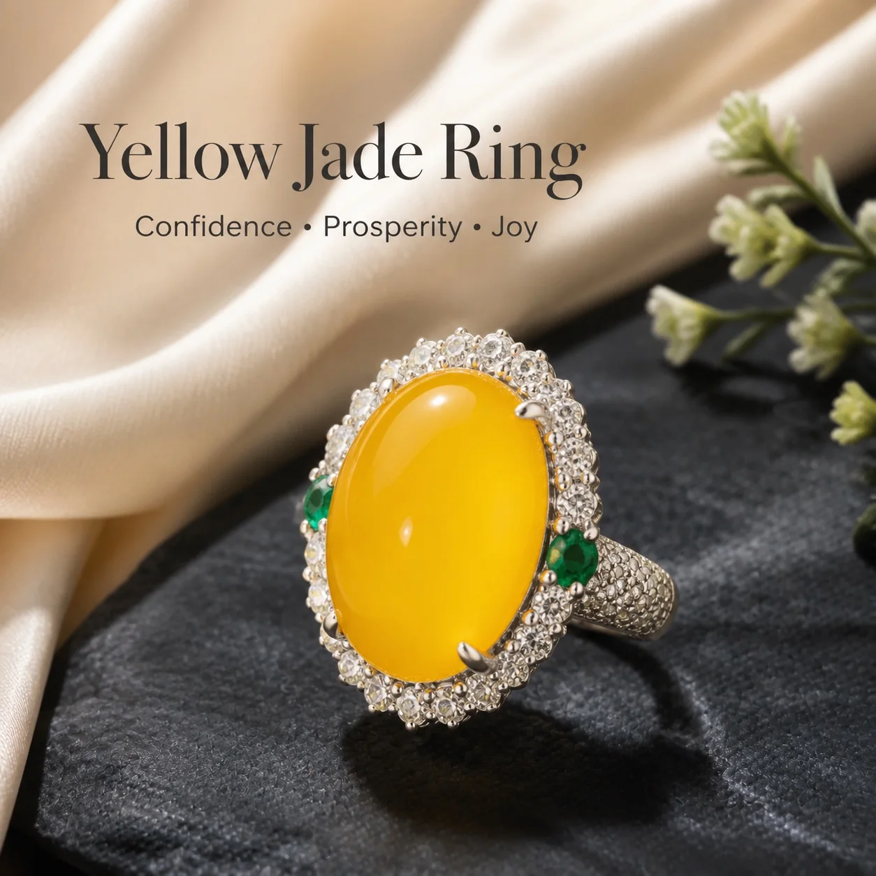 Yellow Jade Confidence Ring