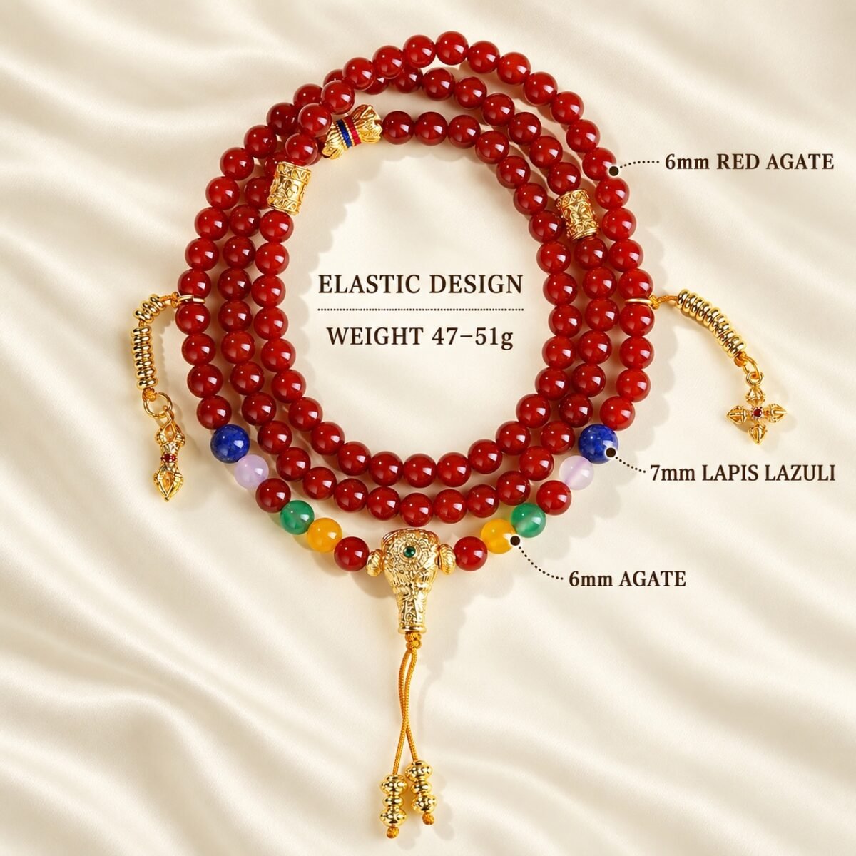 Red Agate 108-Bead Mala