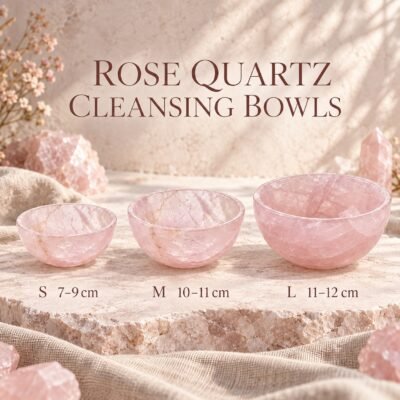 Natural Rose Quartz & Clear Quartz Crystal Cleansing Bowl Collection