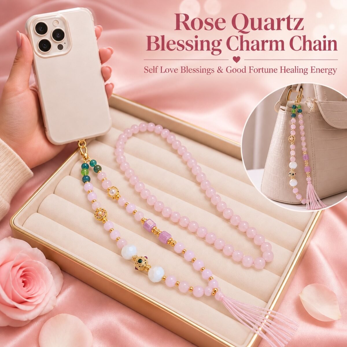 Rose Quartz Self-Love Blessing Charm Chain