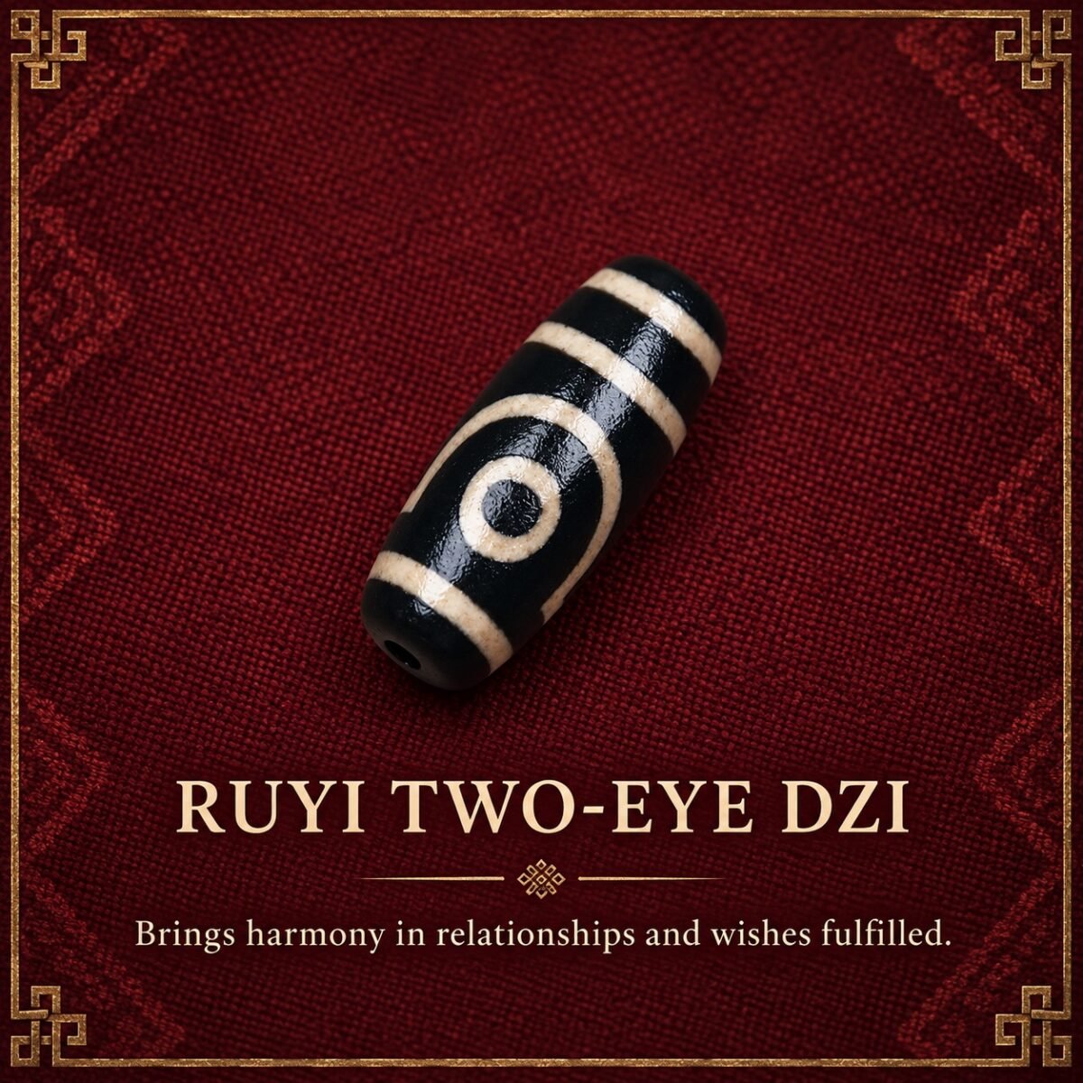 ruyi-two-eye-dzi-v2 Tibetan Dzi Bead for DIY Mala — 20 Sacred Motifs