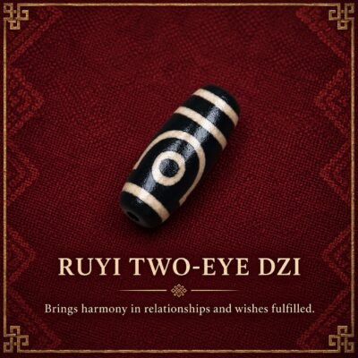 ruyi-two-eye-dzi-v2 Tibetan Dzi Bead for DIY Mala — 20 Sacred Motifs
