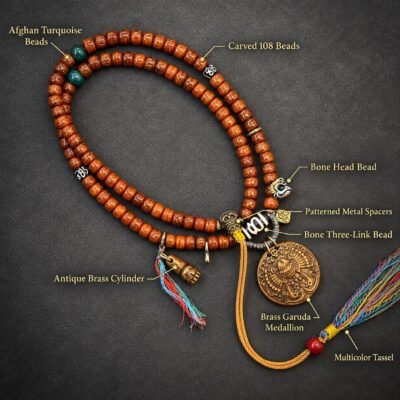 Sacred Carved 108-Bead Wrap Mala