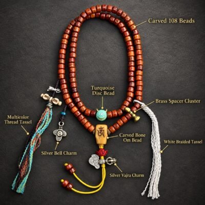 Sacred Carved 108-Bead Wrap Mala