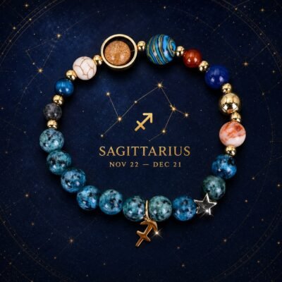 Sagittarius Blue Horizon Zodiac Stone Bracelet