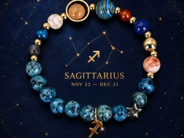 Sagittarius Blue Horizon Zodiac Stone Bracelet