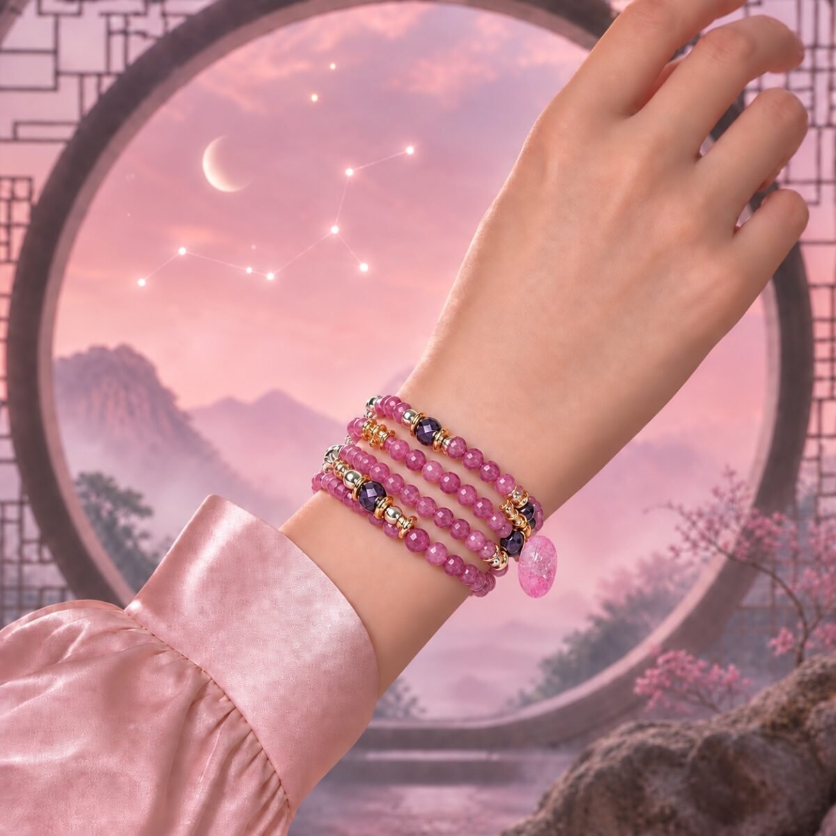 sagittarius-zodiac-crystal-energy-wrap-bracelet-02-worn-light-v2 Elemental Zodiac Crystal Wrap Bracelets