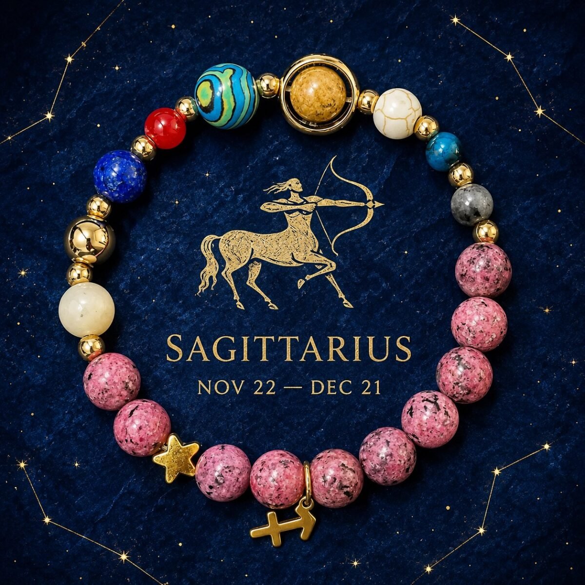 sagittarius-zodiac-pink-zodiac-totem-bracelet-01-product-v2 Sagittarius Rose Zodiac Totem Bracelet