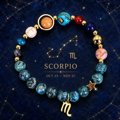 Scorpio Blue Horizon Zodiac Stone Bracelet