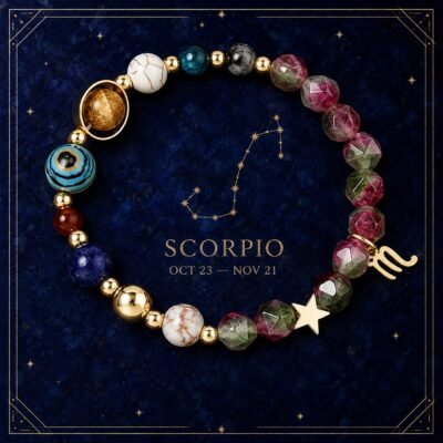 Scorpio Vitality Zodiac Faceted Crystal Bracelet