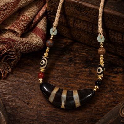 Smoky Umber Statement Bead Necklace