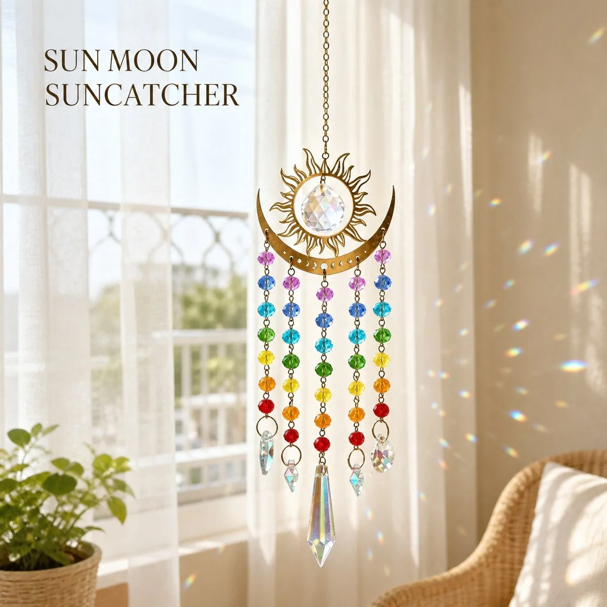 Sun & Moon Crystal Suncatcher