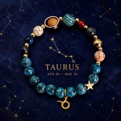 Taurus Blue Horizon Zodiac Stone Bracelet