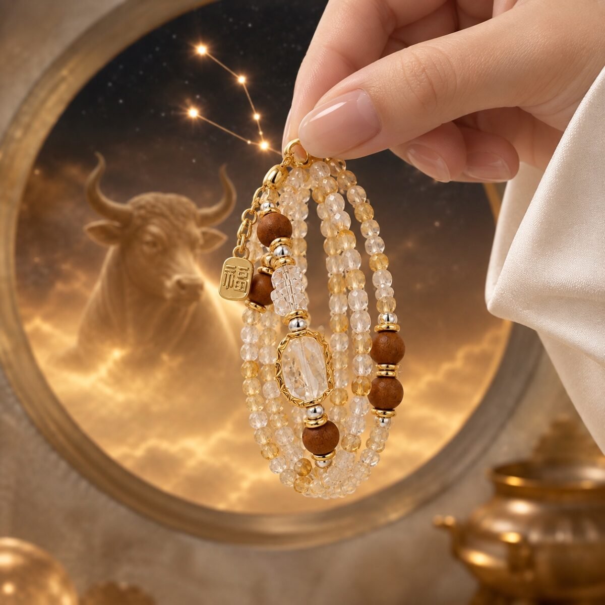taurus-zodiac-crystal-energy-wrap-bracelet-02-worn-light-v2 Elemental Zodiac Crystal Wrap Bracelets