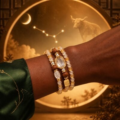 taurus-zodiac-crystal-energy-wrap-bracelet-03-worn-deep-v2 Elemental Zodiac Crystal Wrap Bracelets