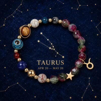 taurus-zodiac-red-green-faceted-bracelet-01-product-v2 Vitality Zodiac Faceted Crystal Bracelet