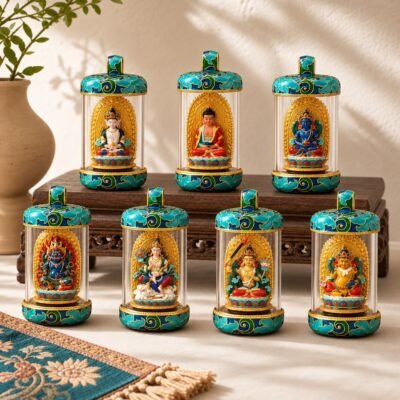 Tibetan Artisan Hand-Painted Thangka Pendant Necklace