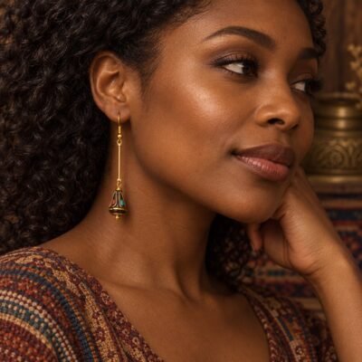 Tibetan Bell Cone Drop Earrings