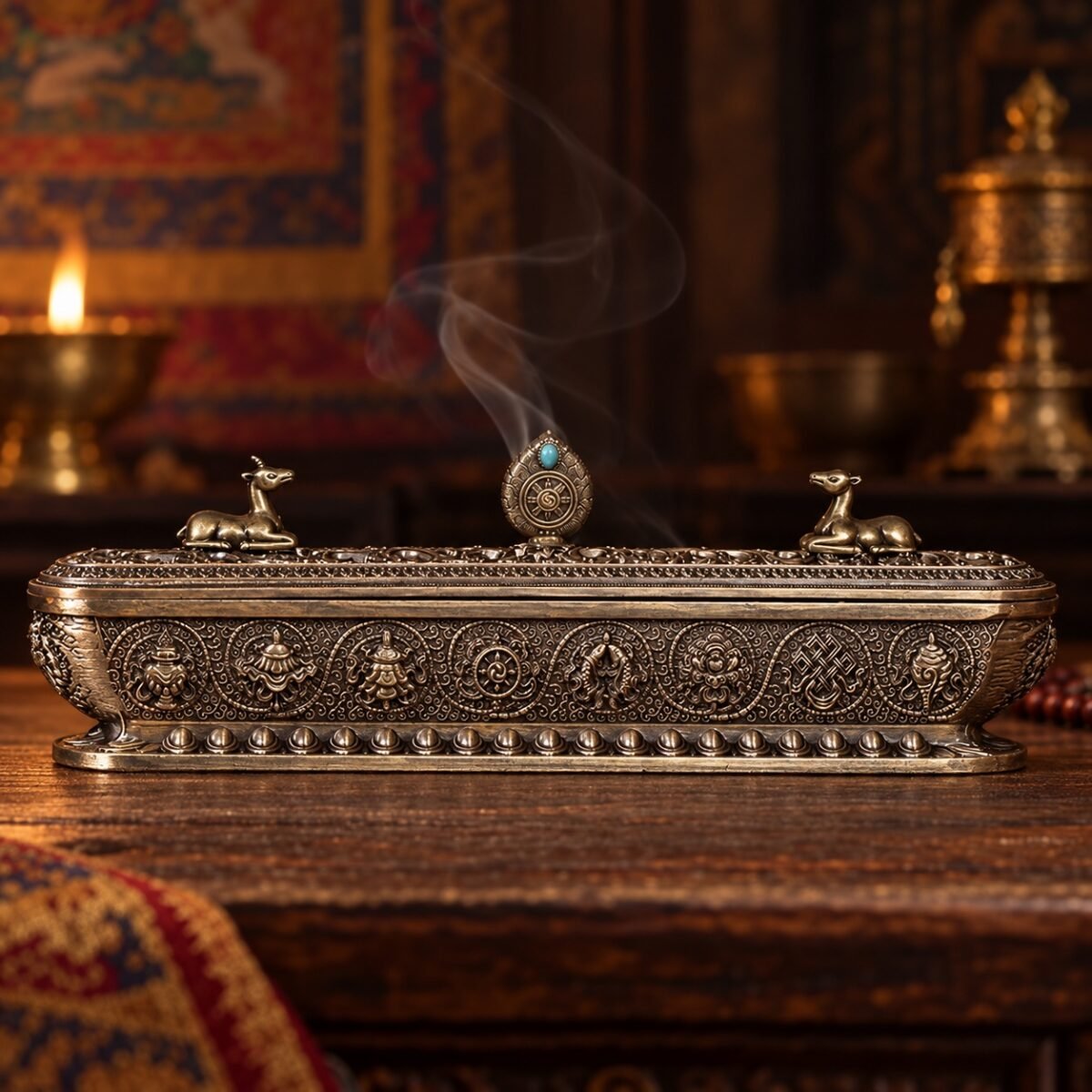 Tibetan Deer Mantra Incense Burner