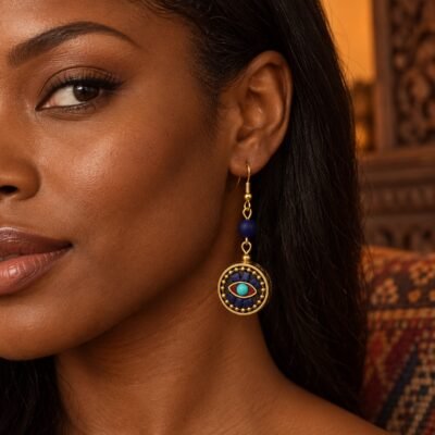 Tibetan Floral Medallion Drop Earrings