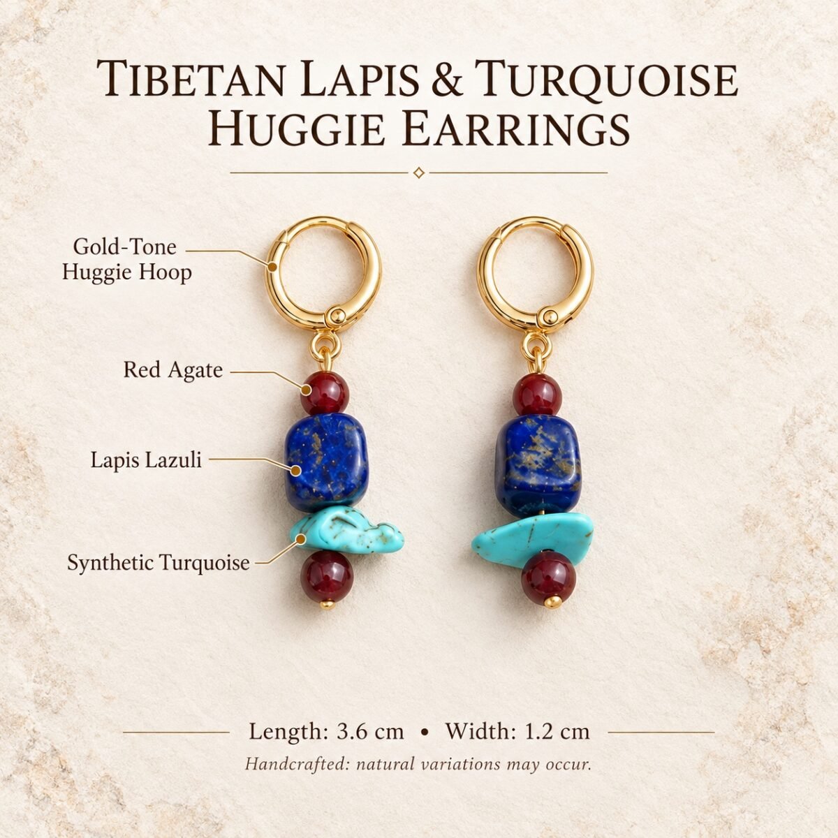 tibetan-lapis-turquoise-huggie-earrings-04-components Tibetan Lapis & Turquoise Huggie Earrings