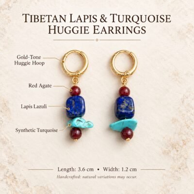 tibetan-lapis-turquoise-huggie-earrings-04-components Tibetan Lapis & Turquoise Huggie Earrings