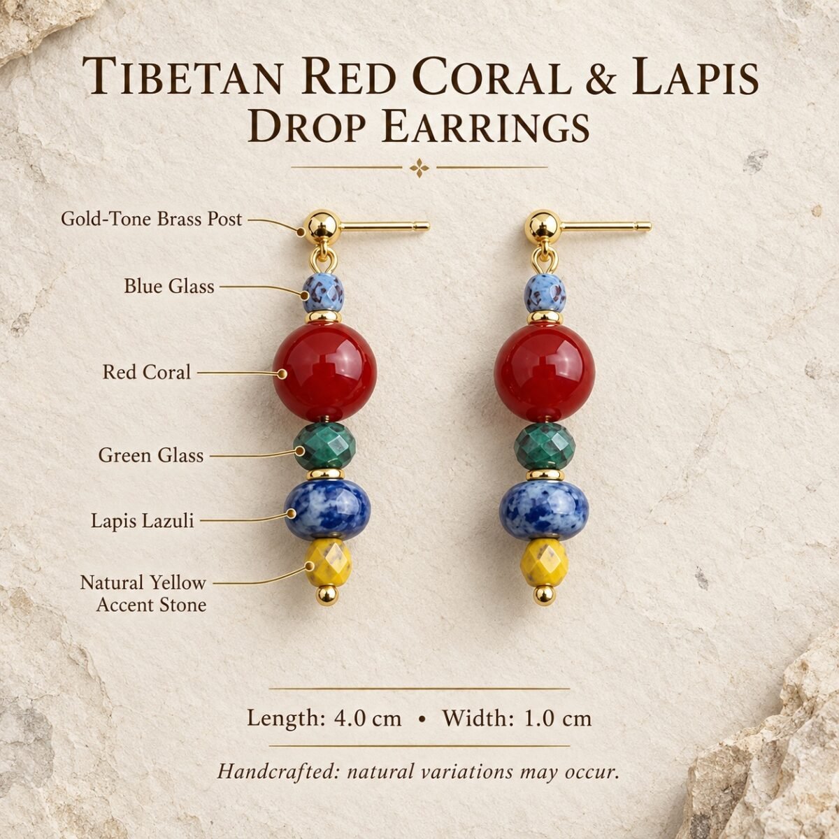 tibetan-red-coral-lapis-drop-earrings-04-components Tibetan Red Coral & Lapis Drop Earrings